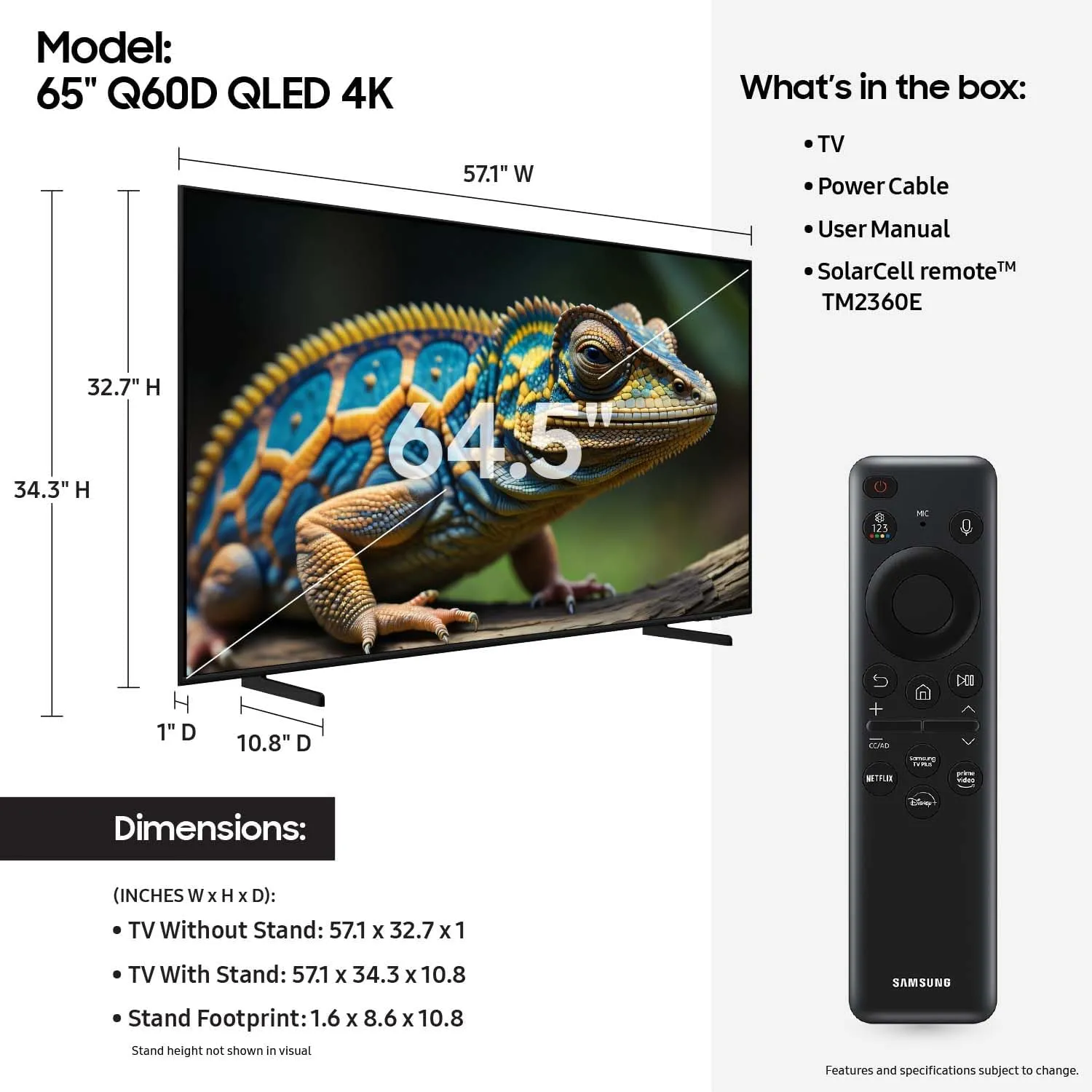 65" 4K Q60D QLED TV With IR Touchframe and Mini PC