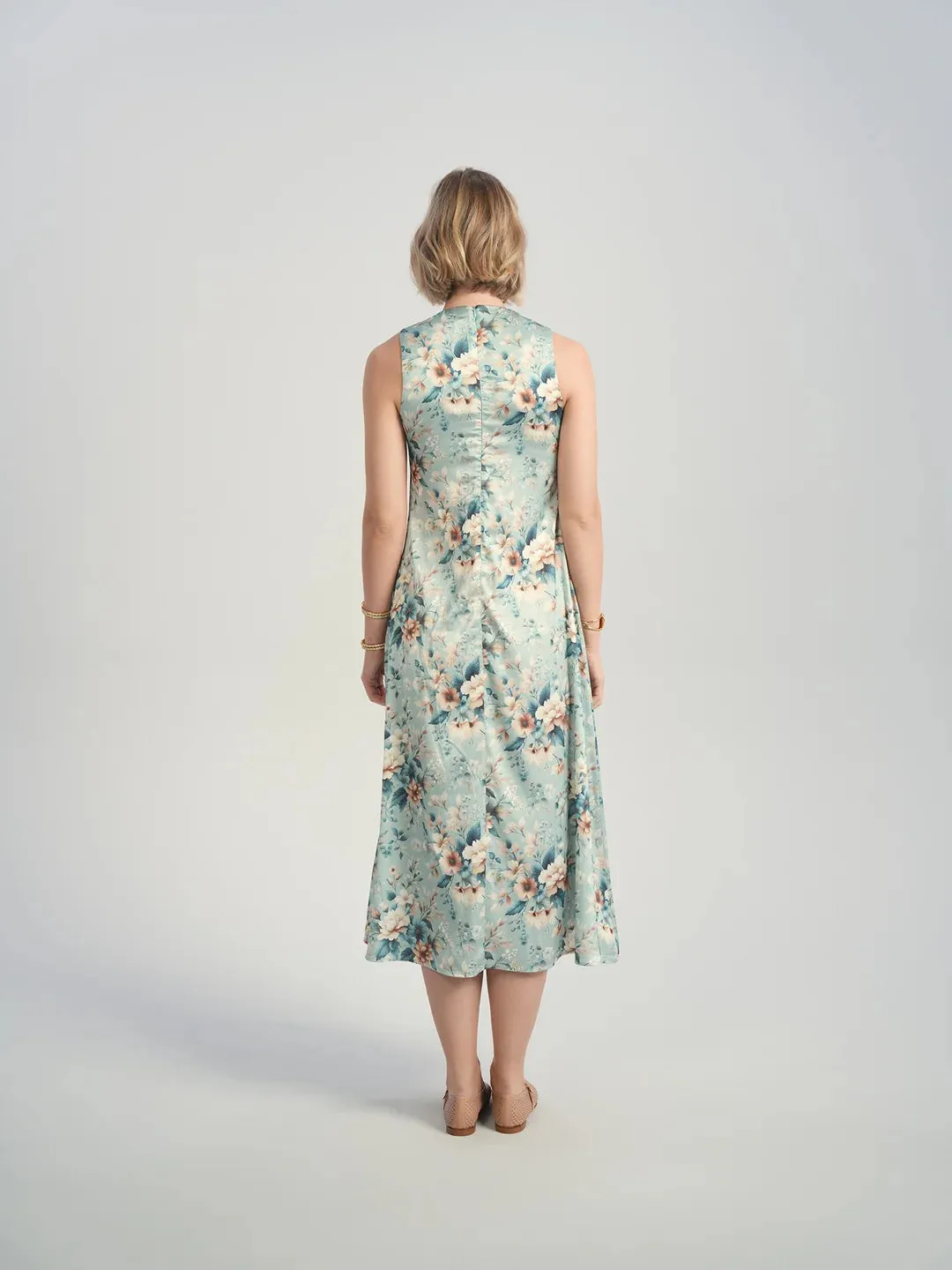 ALZ-D875 BLUE FLORAL SLIP DRESS