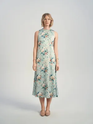 ALZ-D875 BLUE FLORAL SLIP DRESS