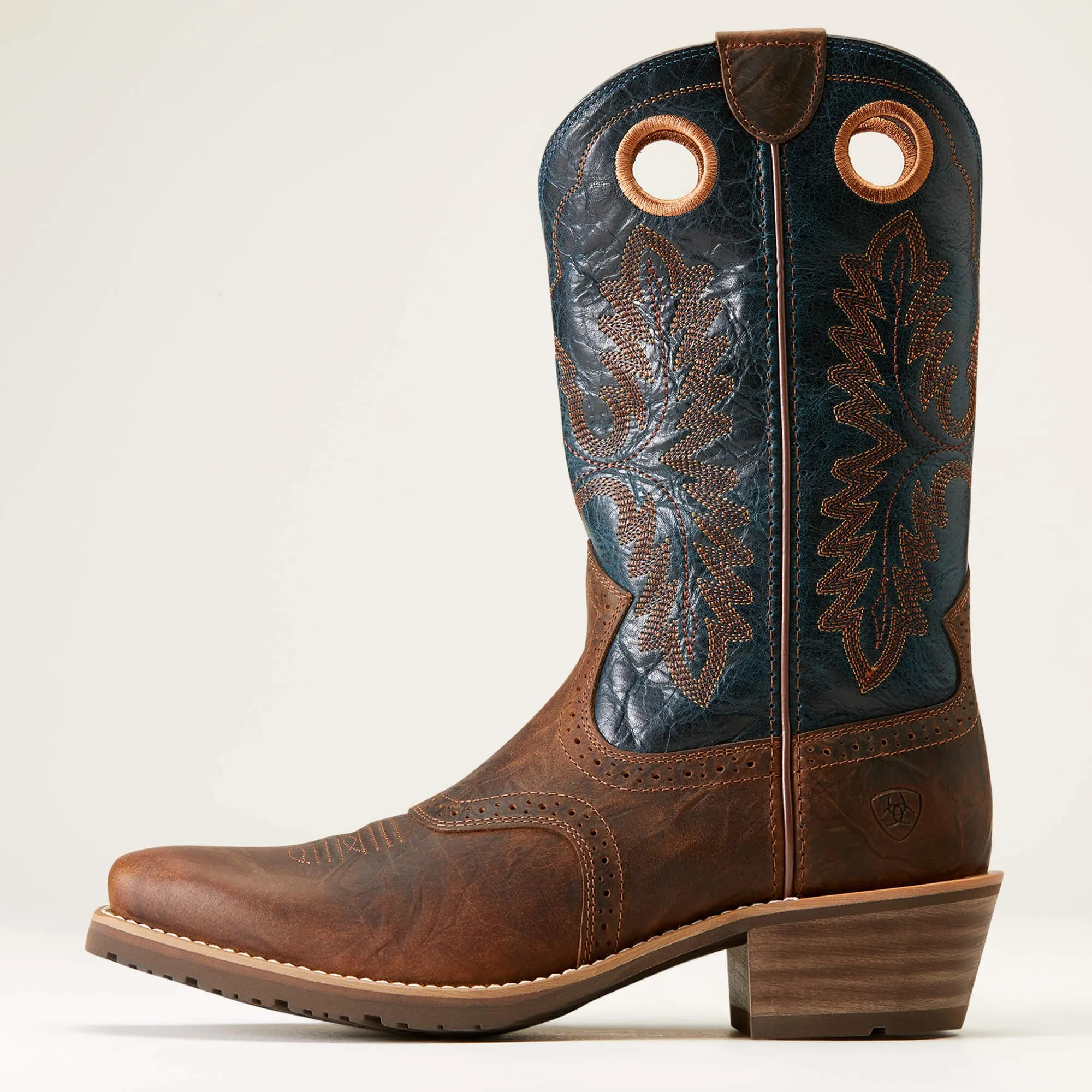 Ariat Men’s Hybrid Roughstock Square Toe Fiery Brown Crunch Western Boot