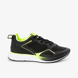 Black Fluro Elastic Lace Trainers (older Boys)