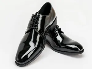 Black Leather Wheatfield Oxford with Pointed Toe Cap - Summer 2024 Collection