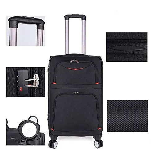 Boarding Luggage Universal Lightweight 3 Piece Hardside Set (20"/24"/28") Expandable Uprights Carry-on Suitcase Softshell Lightweight 360° Silent Spinner Multidirectional Wheels For Travel Airplane Fl