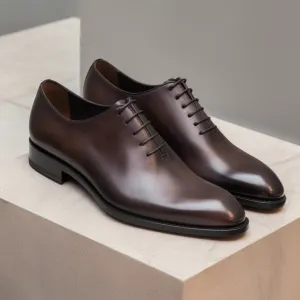 Brown Leather Amarys Whole Cut Oxfords - Formal Shoes - SS23