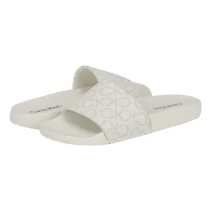 Calvin Klein Women's Athens Slide Sandal, White 140, 8
