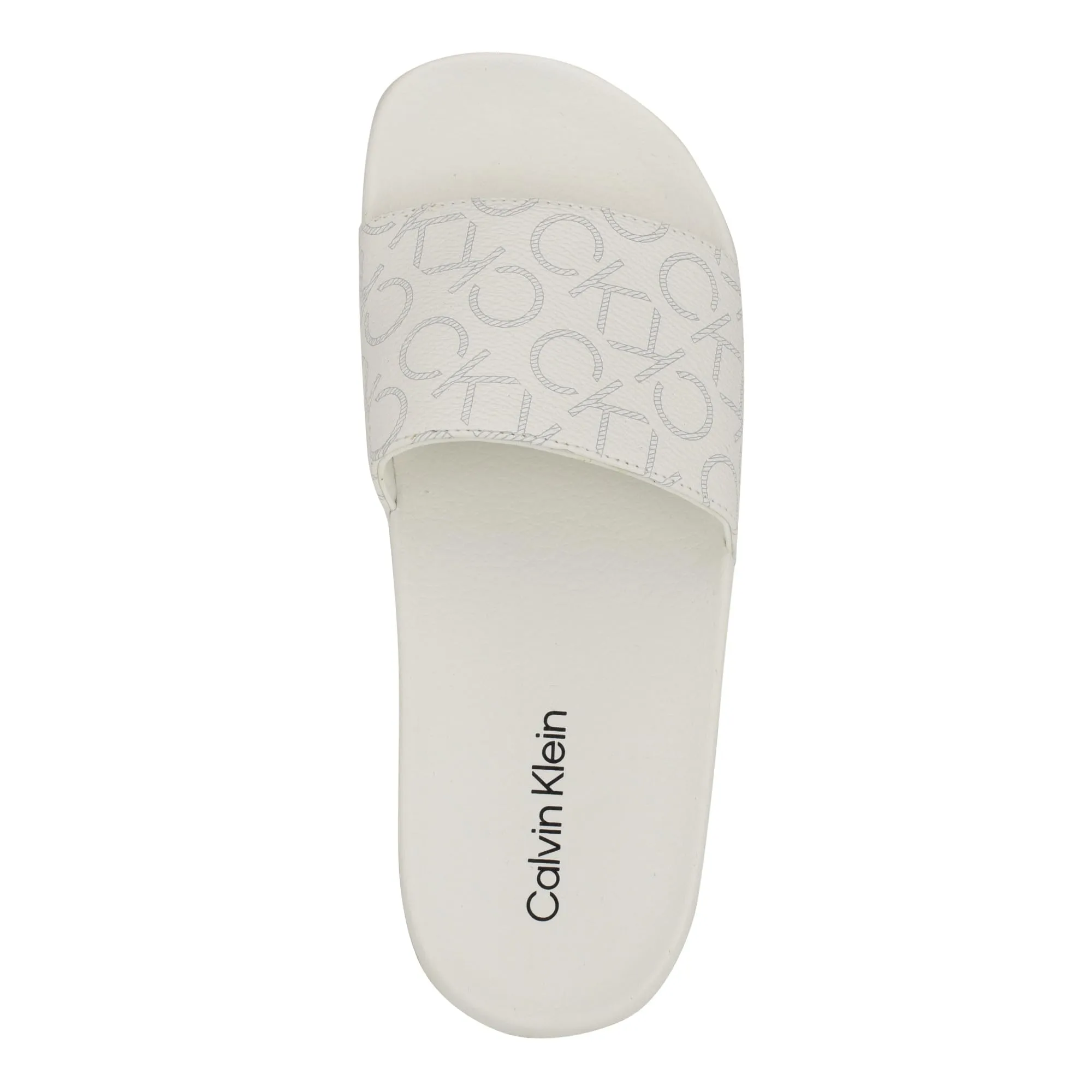 Calvin Klein Women's Athens Slide Sandal, White 140, 8