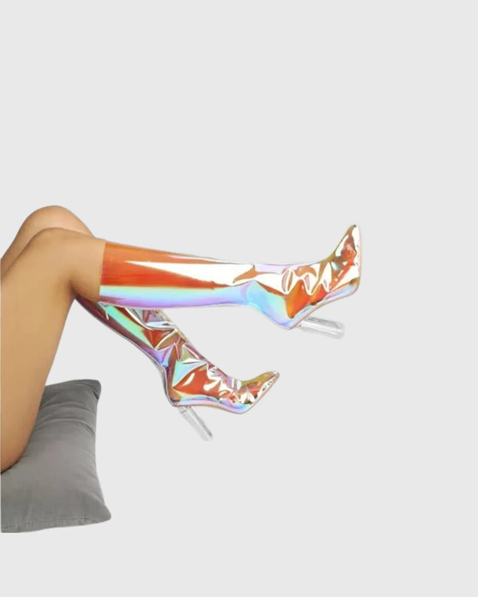 Carola PVC Knee High Boots In Multicolor