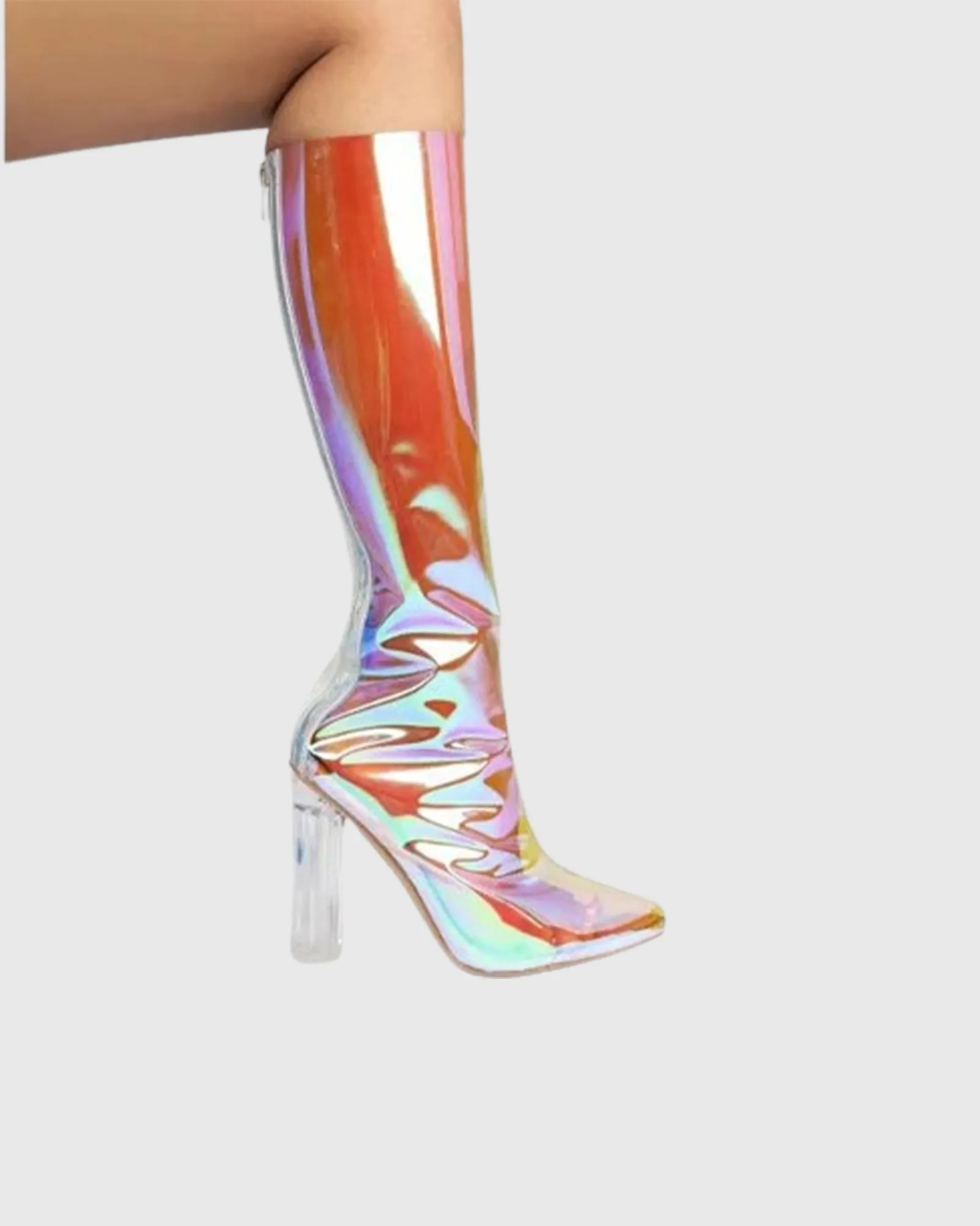 Carola PVC Knee High Boots In Multicolor