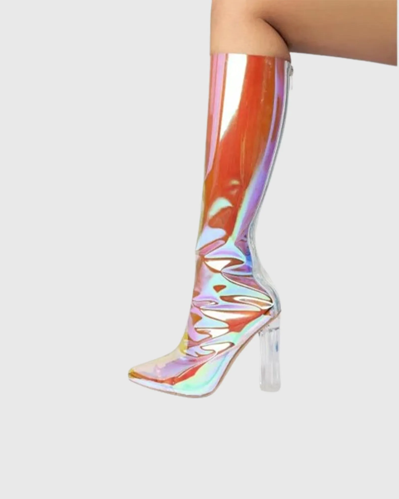 Carola PVC Knee High Boots In Multicolor