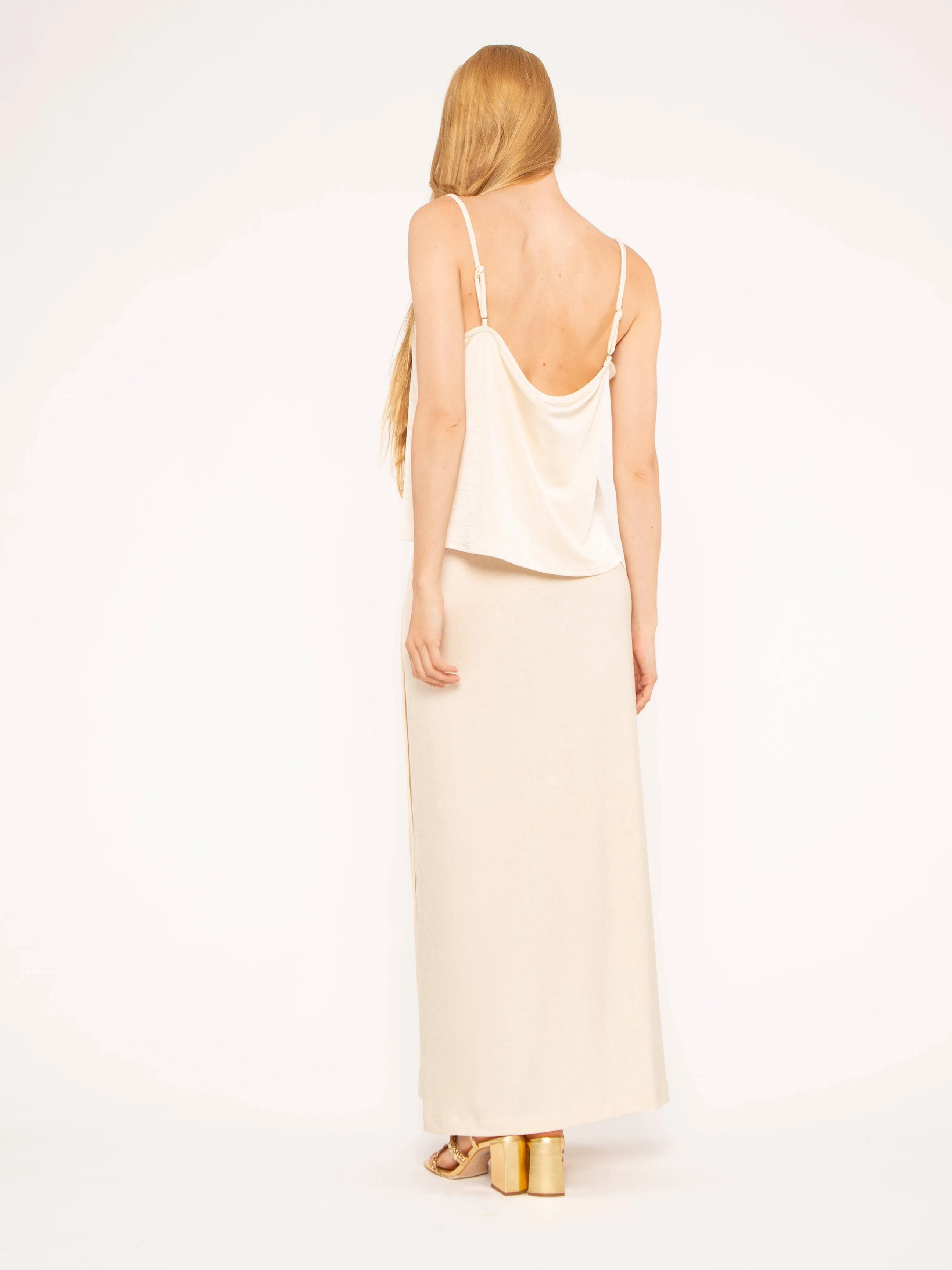 Cream Slinky Slip Top