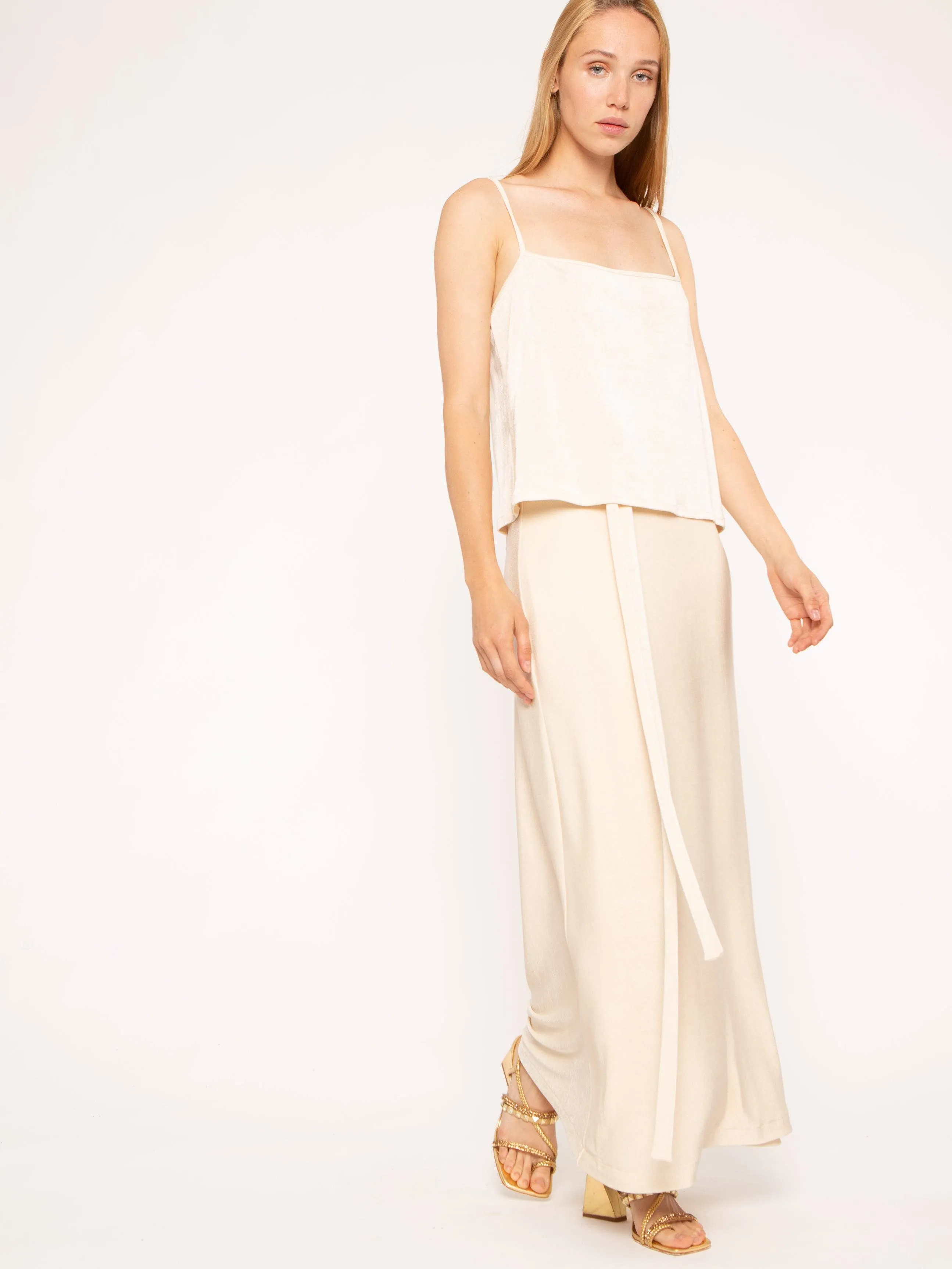 Cream Slinky Slip Top