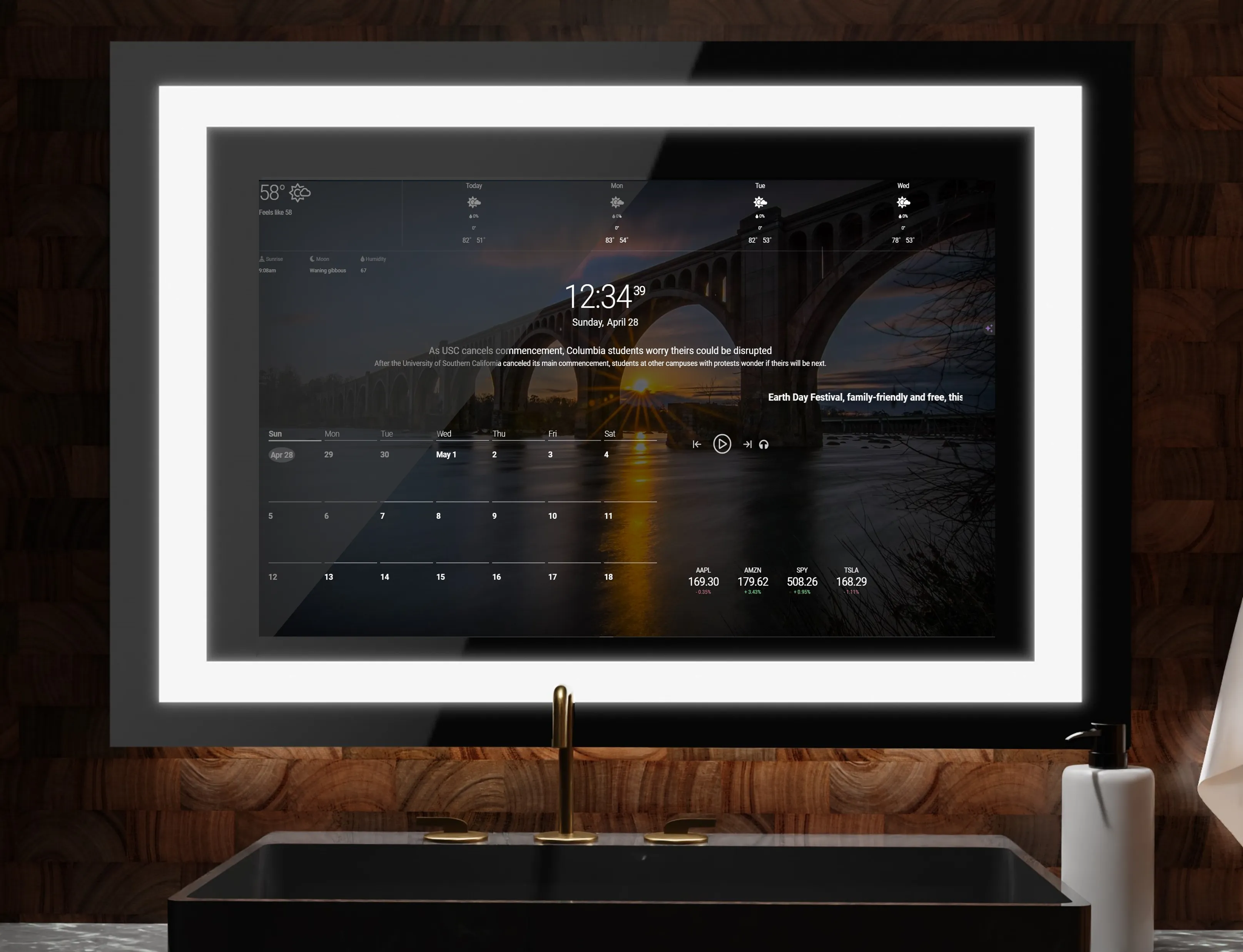 Customize Your Frameless DAKboard Smart Vanity Mirror - Choose Your Display and Mirror Size