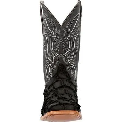 Durango® Men’s Premium Exotics Matte Black Pirarucu Western Boot