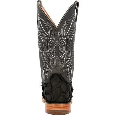 Durango® Men’s Premium Exotics Matte Black Pirarucu Western Boot
