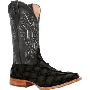 Durango® Men’s Premium Exotics Matte Black Pirarucu Western Boot