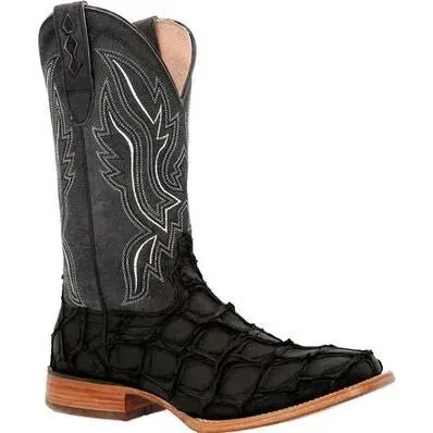 Durango® Men’s Premium Exotics Matte Black Pirarucu Western Boot