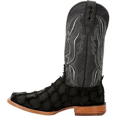 Durango® Men’s Premium Exotics Matte Black Pirarucu Western Boot