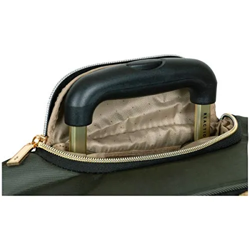 Kenneth Cole Reaction Women's Chelsea Luggage Chevron Softside 8-Wheel Spinner Expandable Suitcase Collection, Olive, 4 Underseater