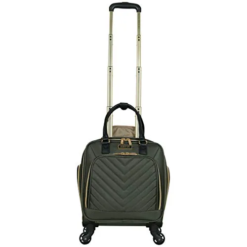 Kenneth Cole Reaction Women's Chelsea Luggage Chevron Softside 8-Wheel Spinner Expandable Suitcase Collection, Olive, 4 Underseater