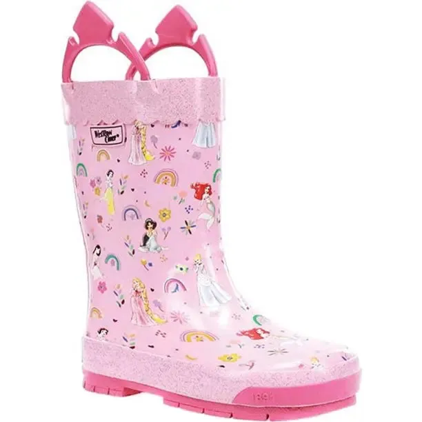 Kids’ Washington Shoe Princess Flower Boots – Waterproof Rain Boots with Disney Magic