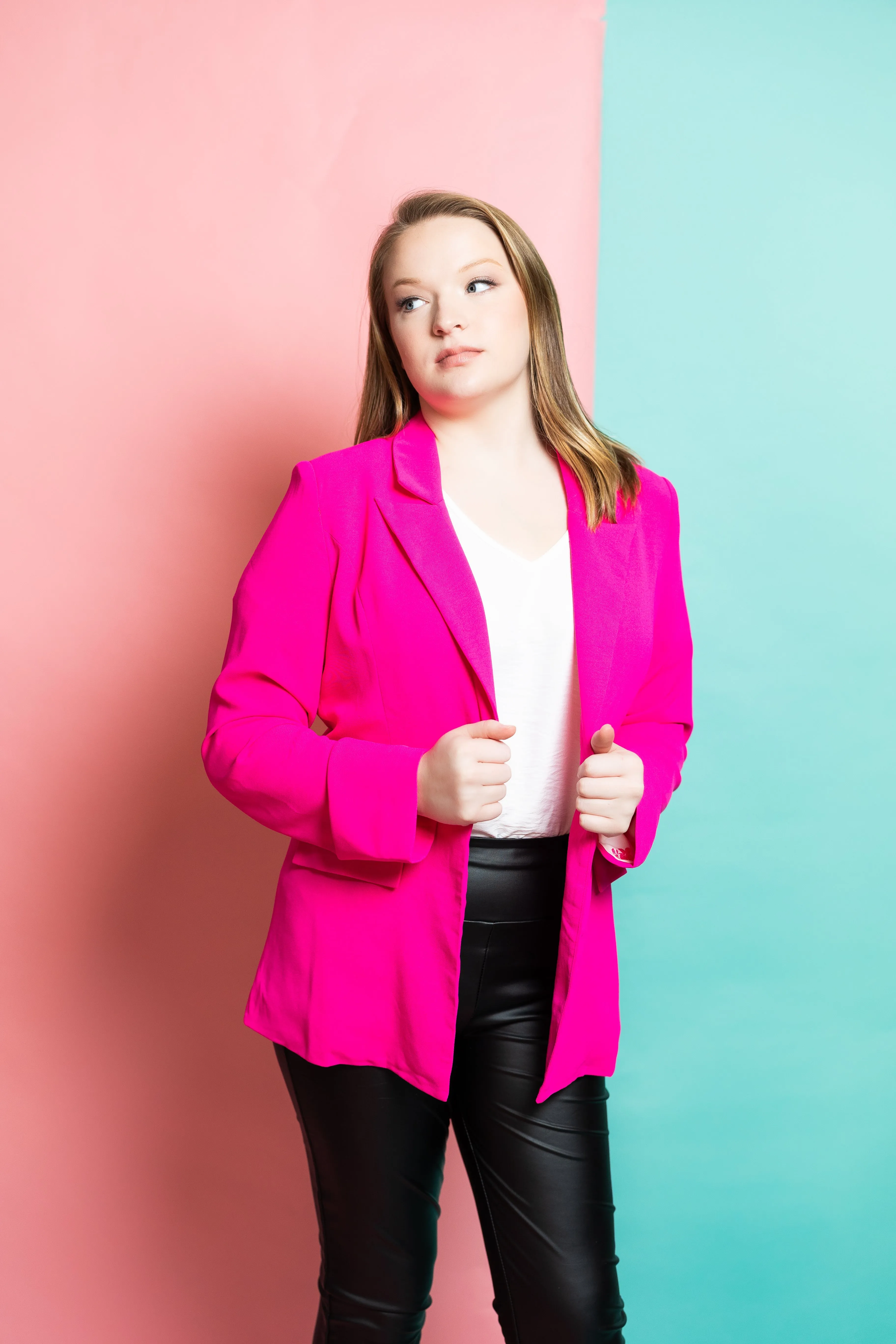 Lightweight Single Fuschia Blazer by BiBi Clothing