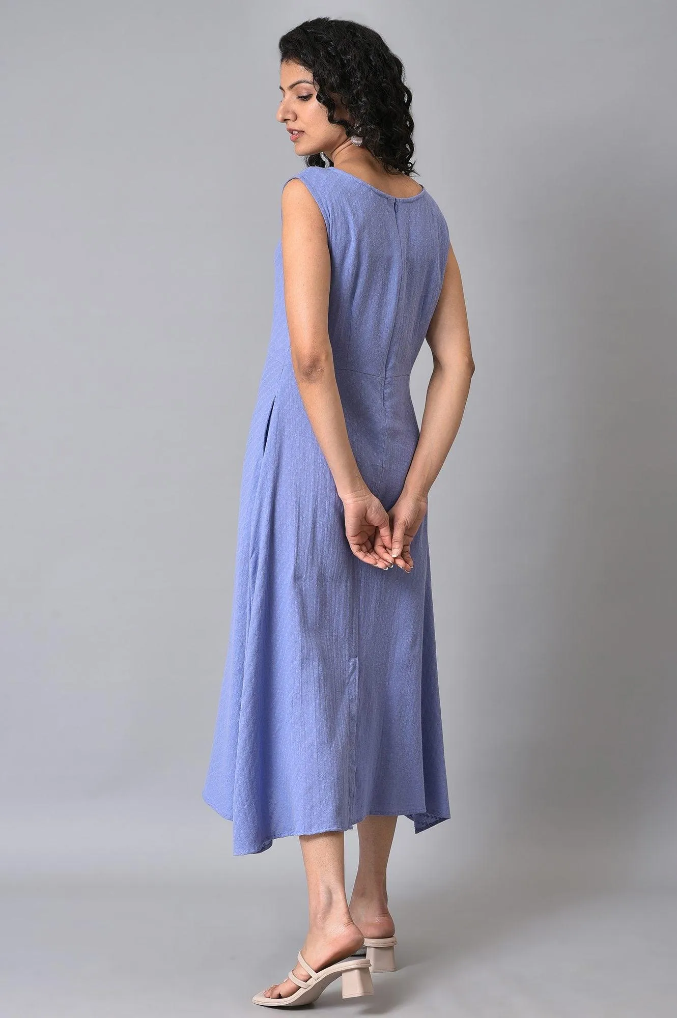 Lilac Textured Embroidered Dress