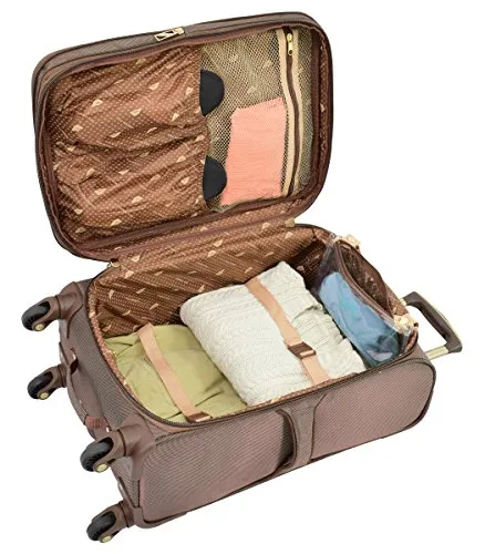 London Fog Kensington 21 Inch Expandable Spinner Carry-on, Bronze