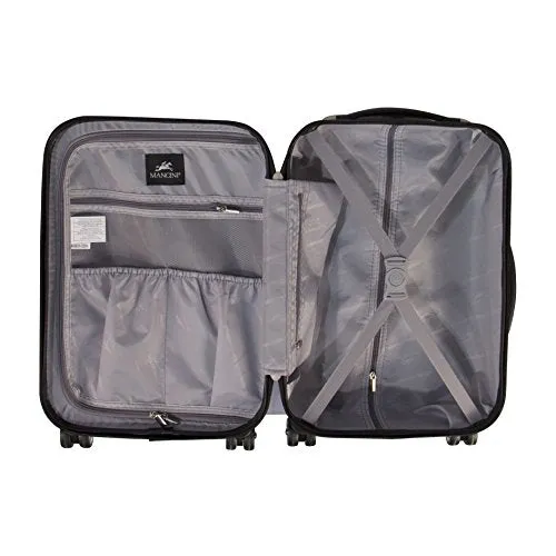 Mancini Santa Barbara Lightweight Carry-on Spinner Luggage in Black