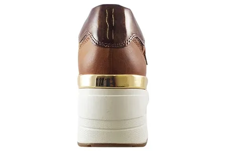 Marco Tozzi Womens Fashion Trainers - Tan