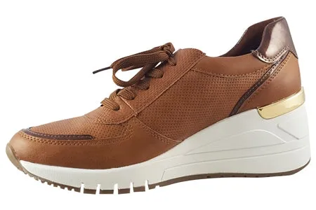 Marco Tozzi Womens Fashion Trainers - Tan