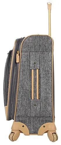 Nicole Miller Paige Collection 20" Expandable Carry On Luggage Spinner (Silver)