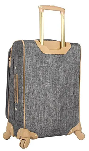 Nicole Miller Paige Collection 20" Expandable Carry On Luggage Spinner (Silver)