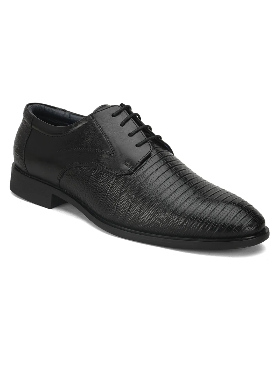 Pelle Albero Black Derby for Men
