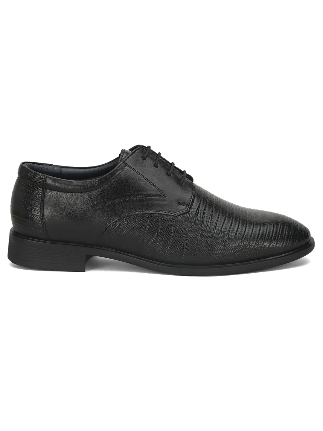 Pelle Albero Black Derby for Men