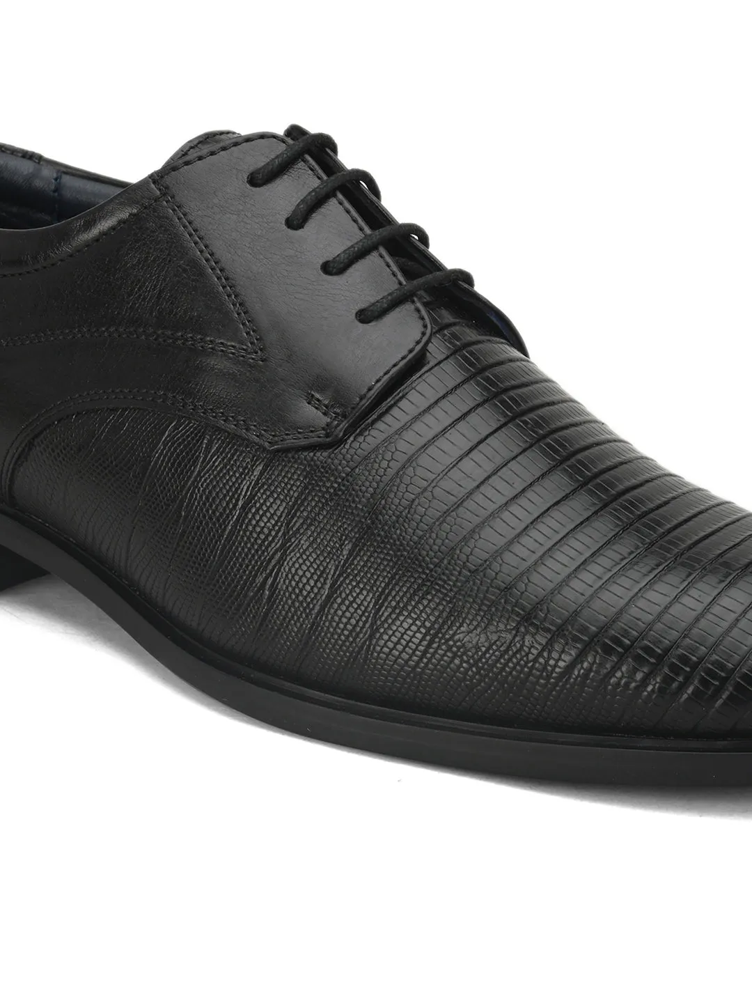 Pelle Albero Black Derby for Men
