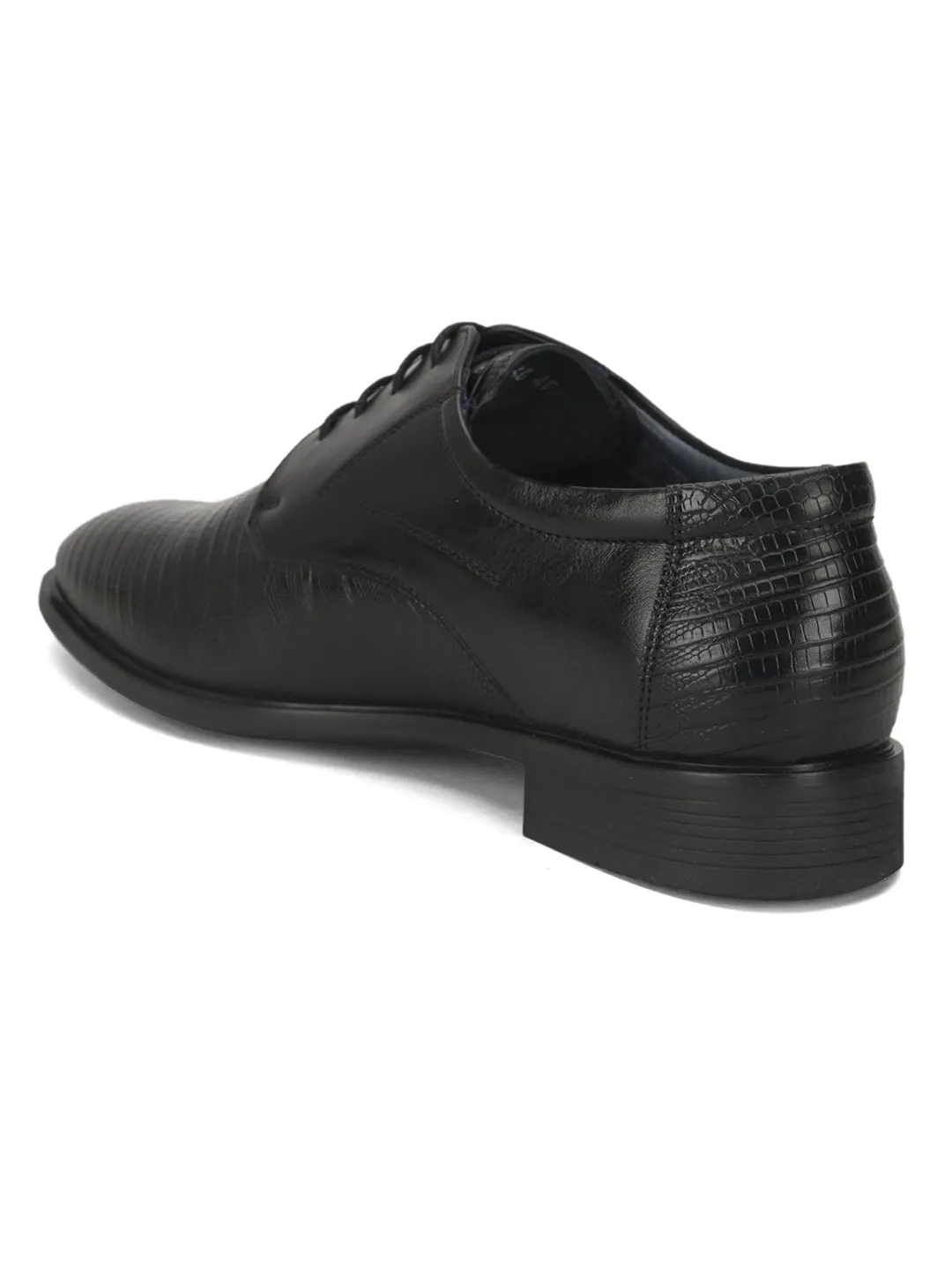 Pelle Albero Black Derby for Men