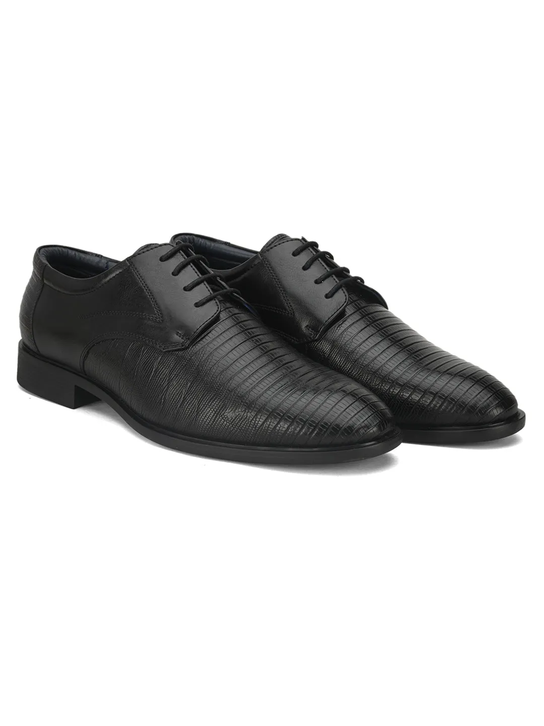 Pelle Albero Black Derby for Men