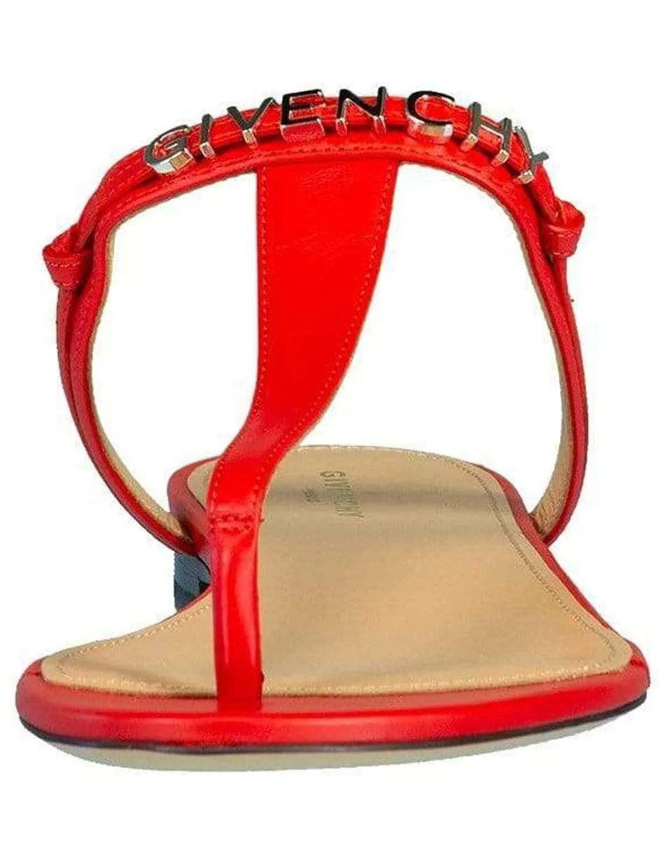 Red Elba Flat Thong Sandals