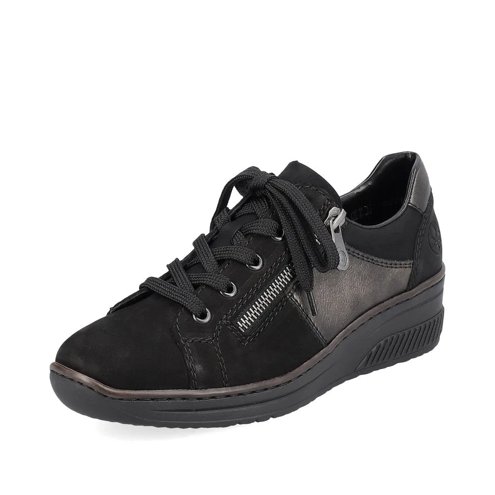 Rieker Ladies Zip Sided Lace Up Shoe