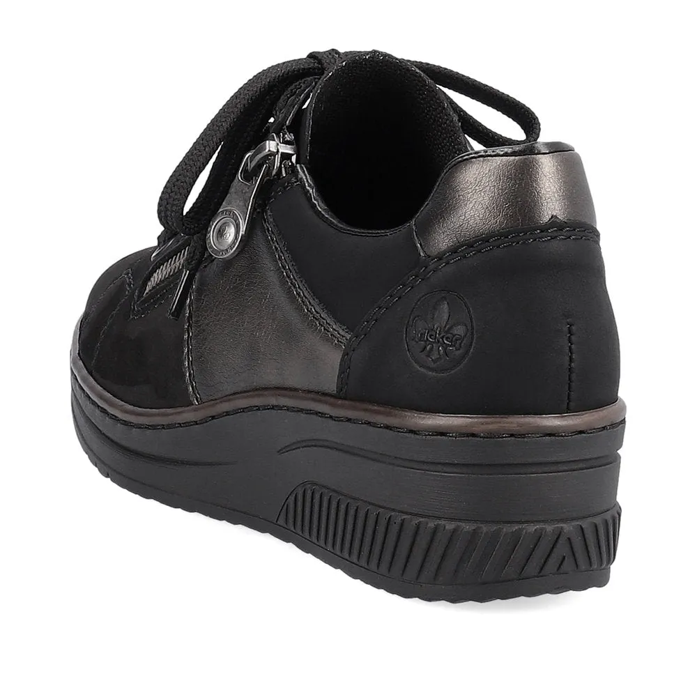 Rieker Ladies Zip Sided Lace Up Shoe