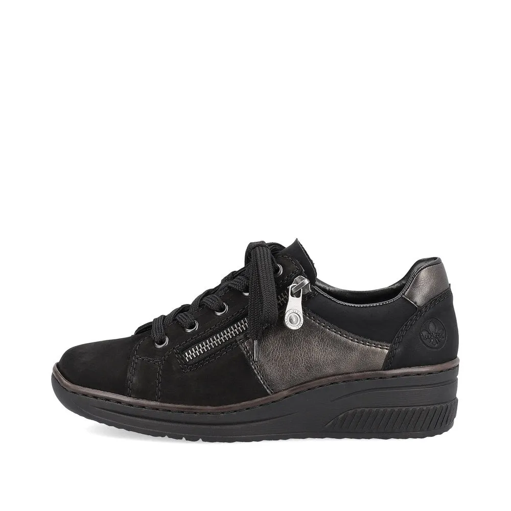 Rieker Ladies Zip Sided Lace Up Shoe