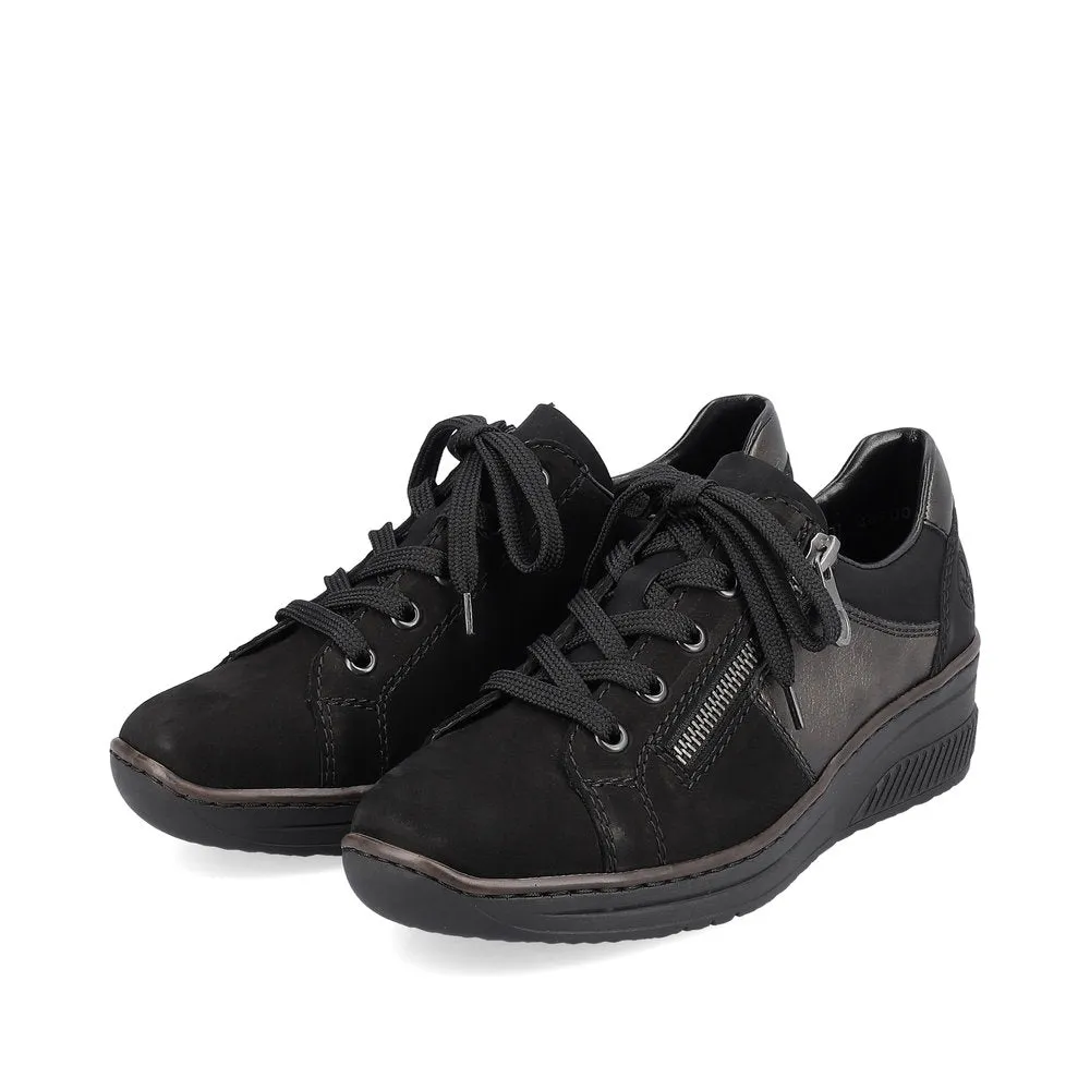 Rieker Ladies Zip Sided Lace Up Shoe