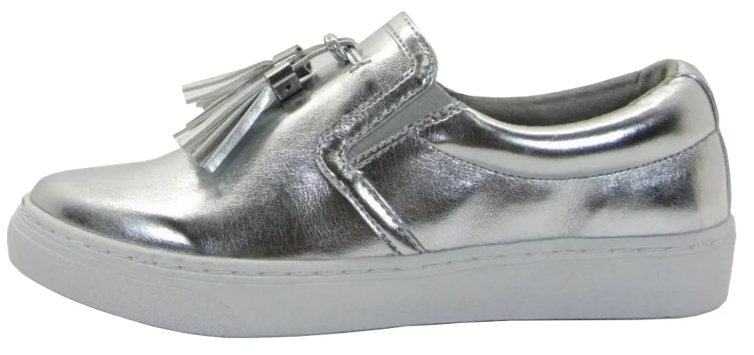 Soda Women's Closed Almond Toe Tassel Loafer Platform Flatform Fashion Sneaker