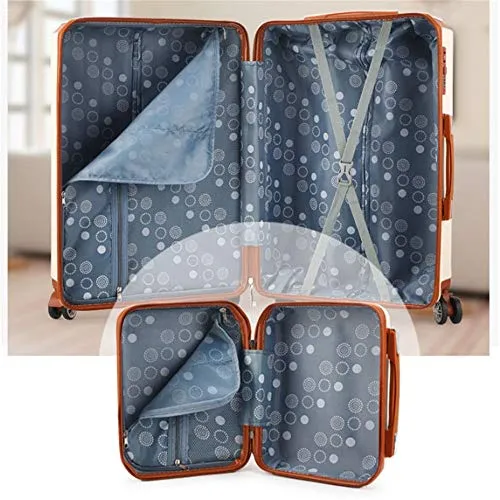 TangFeii-trunk Boarding Luggage Universal 2 Piece Set Spinner Luggage Expandable Travel Suitcase 20in 14in/24in 14in Wheel Upright Carry-on Luggag (Color : Rose Gold, Size : 20in 14in)