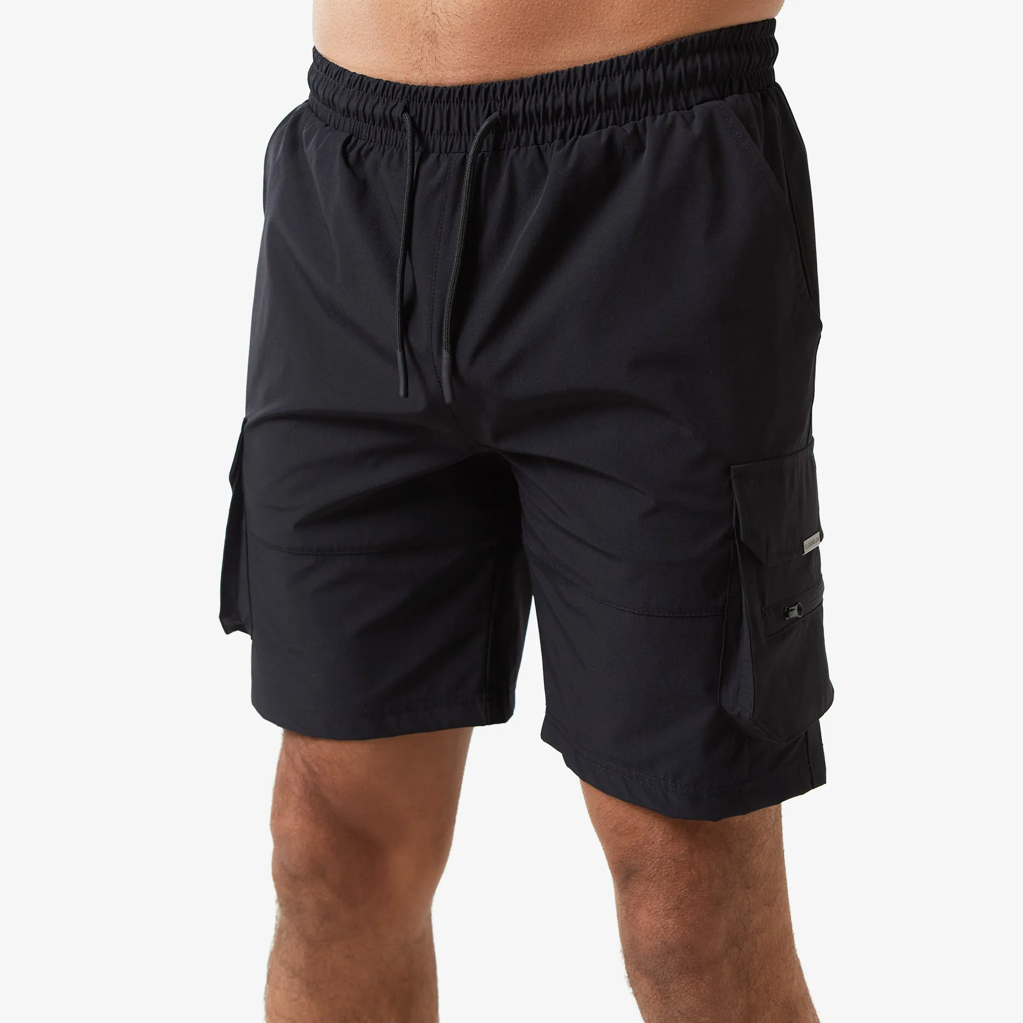 Tech Stretch Poly Cargo Short | Black