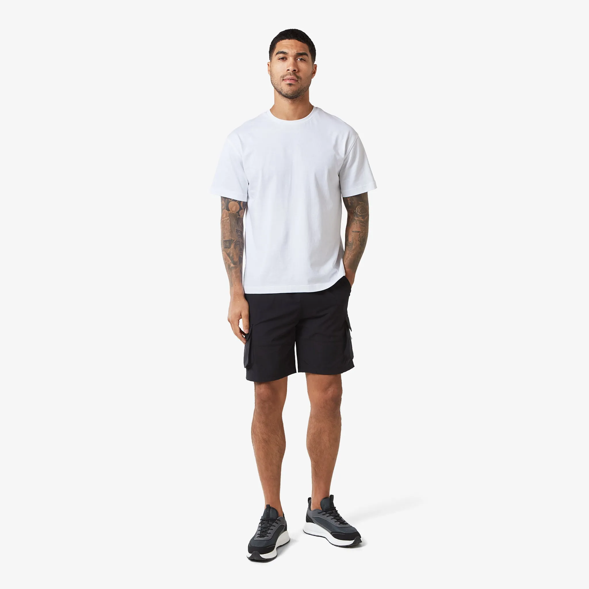 Tech Stretch Poly Cargo Short | Black