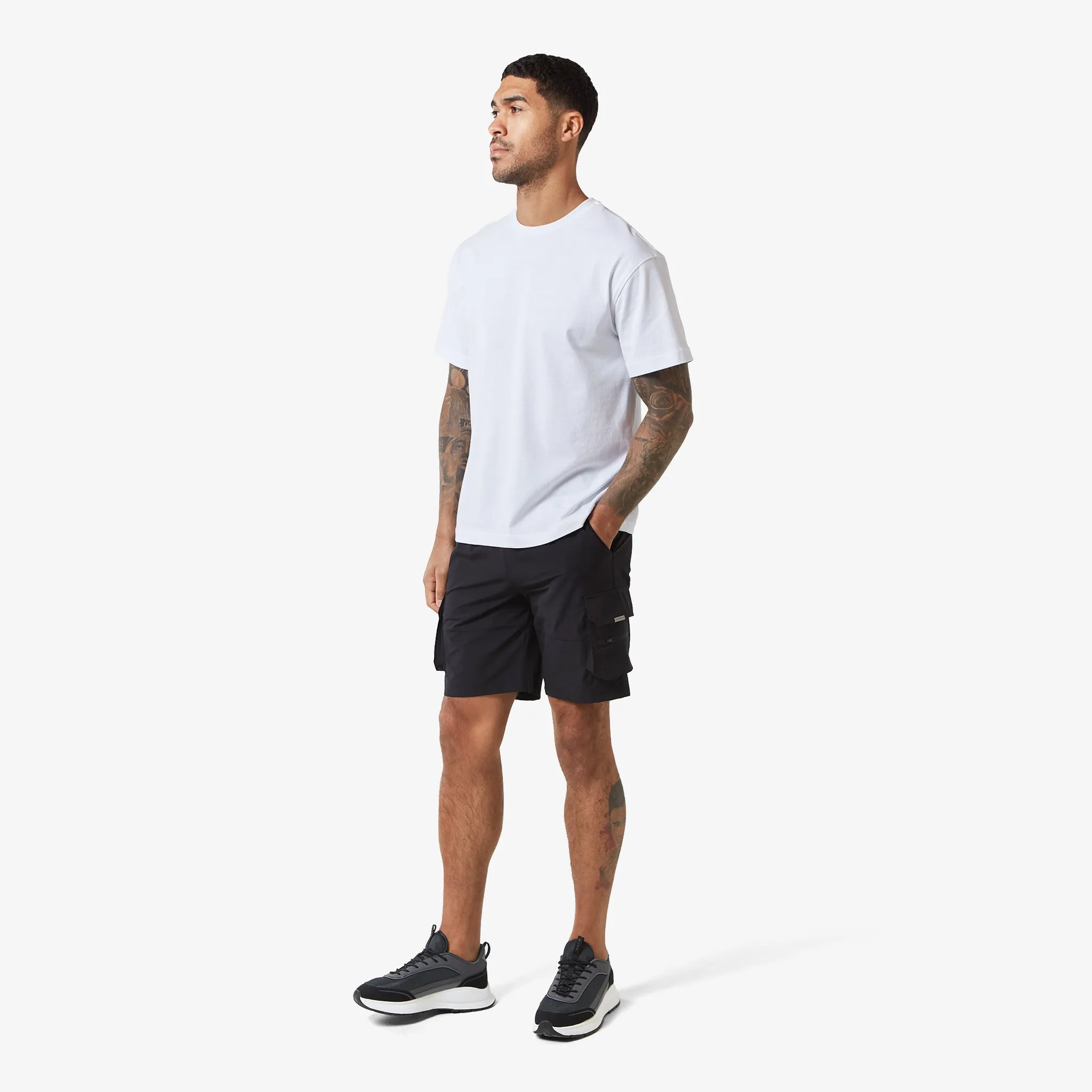 Tech Stretch Poly Cargo Short | Black