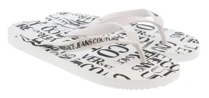 Versace Jeans Couture White All Around  Signature Print  Fashion  Flip Flop-