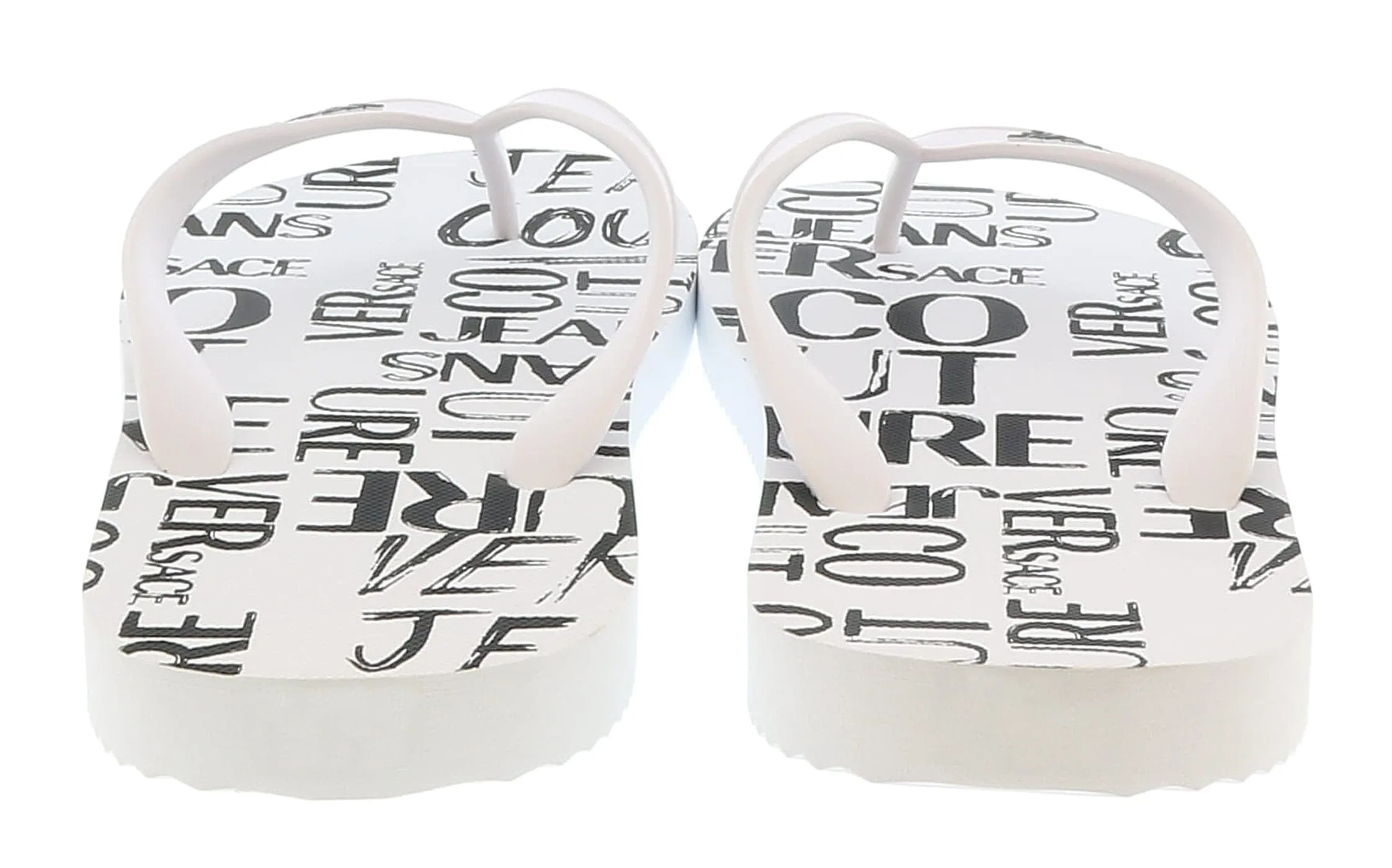 Versace Jeans Couture White All Around  Signature Print  Fashion  Flip Flop-