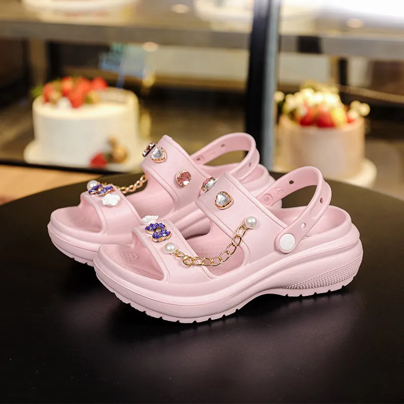 Wholesale Thick-soled Versatile Outerwear Heightening Beach Sandals